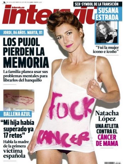 Natacha López, la runner valenciana que venció al cáncer de mama, portada de 'Interviú'