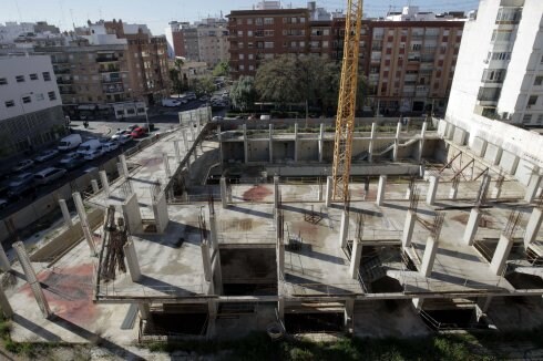 Las obras del pabellón del barrio de Nou Moles