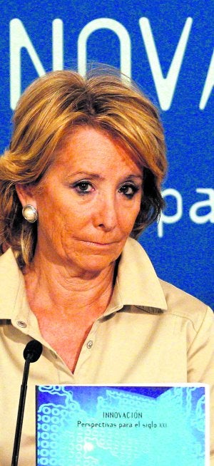 Esperanza Aguirre, durante un acto celebrado ayer. ::
MONDELO / EFE