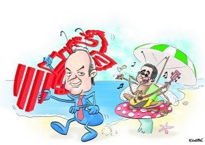 Políticos al sol en plena crisis