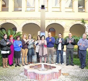 Lola Jordà, tras la lectura del manifiesto en el Consistorio. ::
LP