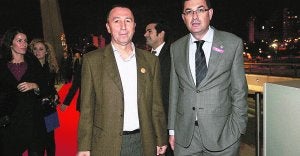 El diputado nacional de Compromís, Joan Baldoví, y el líder del Bloc, Enric Morera. ::                             FRANCISCO GARCÍA