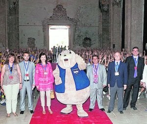 Autoridades durante la Multaqa del pasado año en Simat. ::
LP