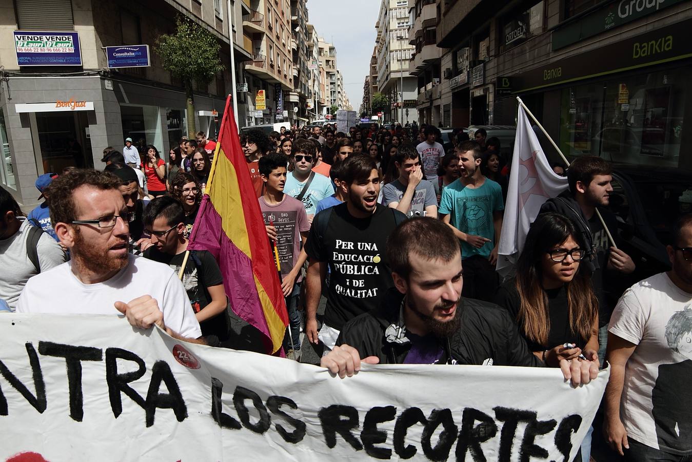 Una protesta estudiantil acaba con incidentes al final del recorrido