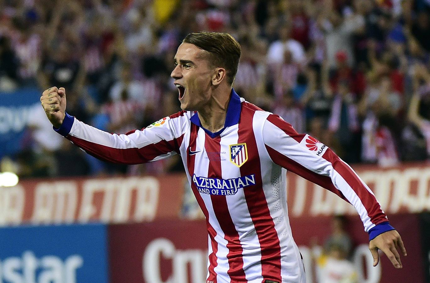 Griezmann celebra el gol del Atlético.