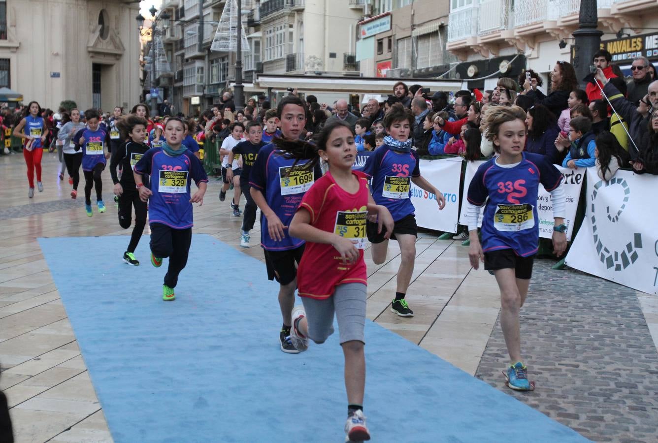 Los pequeños también disfrutan de la San Silvestre de Cartagena