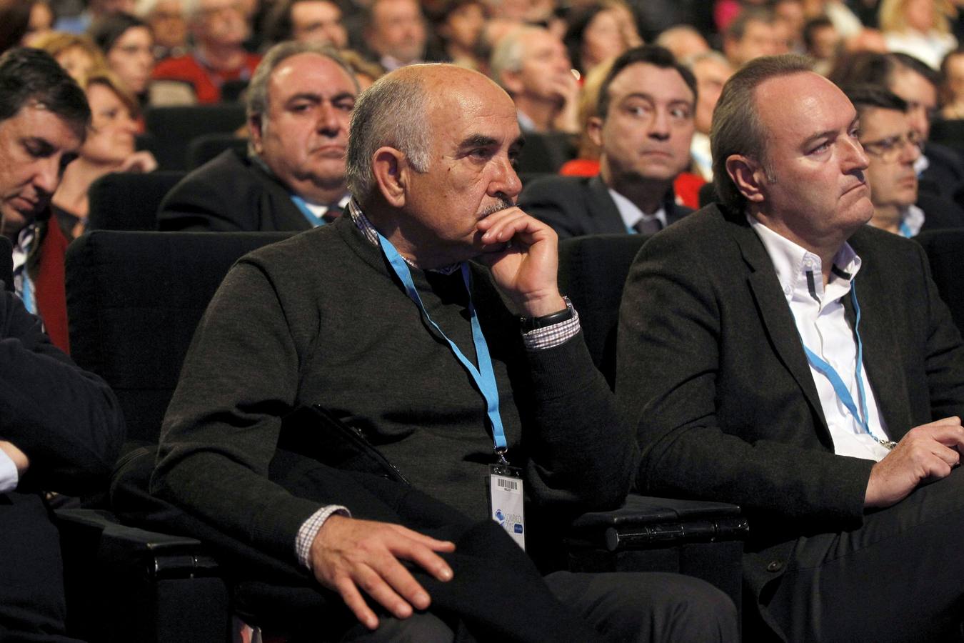 El presidente de Murcia, Alberto Garre (i), y el de la Comunidad Valenciana, Alberto Fabra (d).