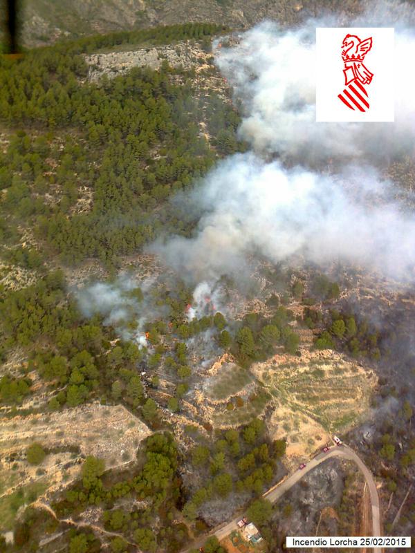 Incendio forestal en L&#039;Orxa