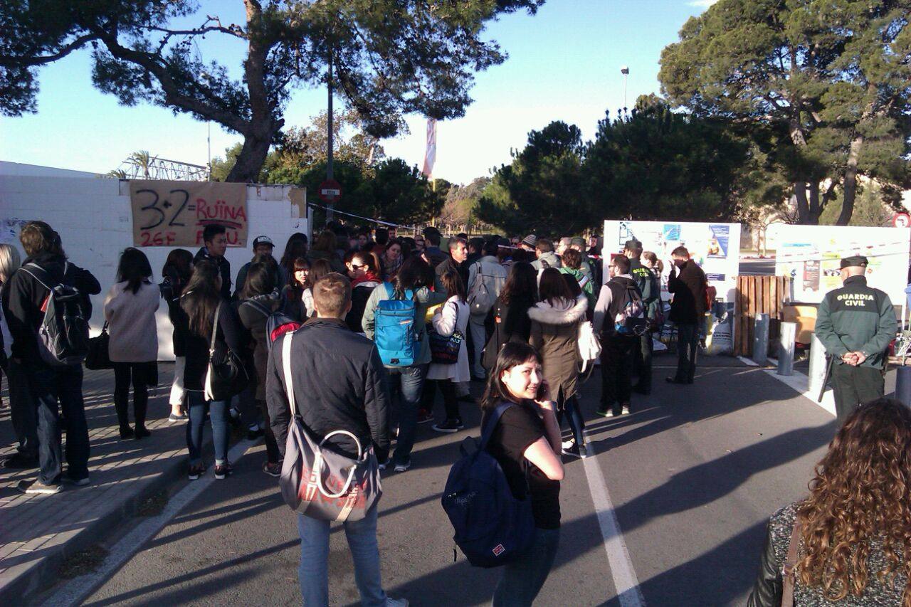 Huelga de universitarios en Alicante