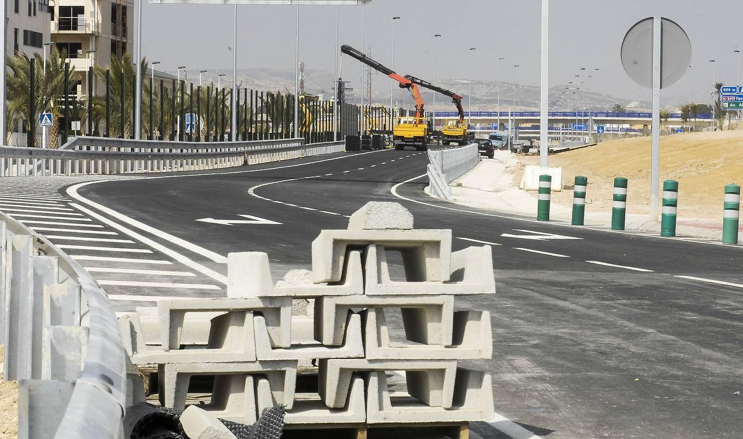 Obras en la carretera de la Ronda Sur de Elche