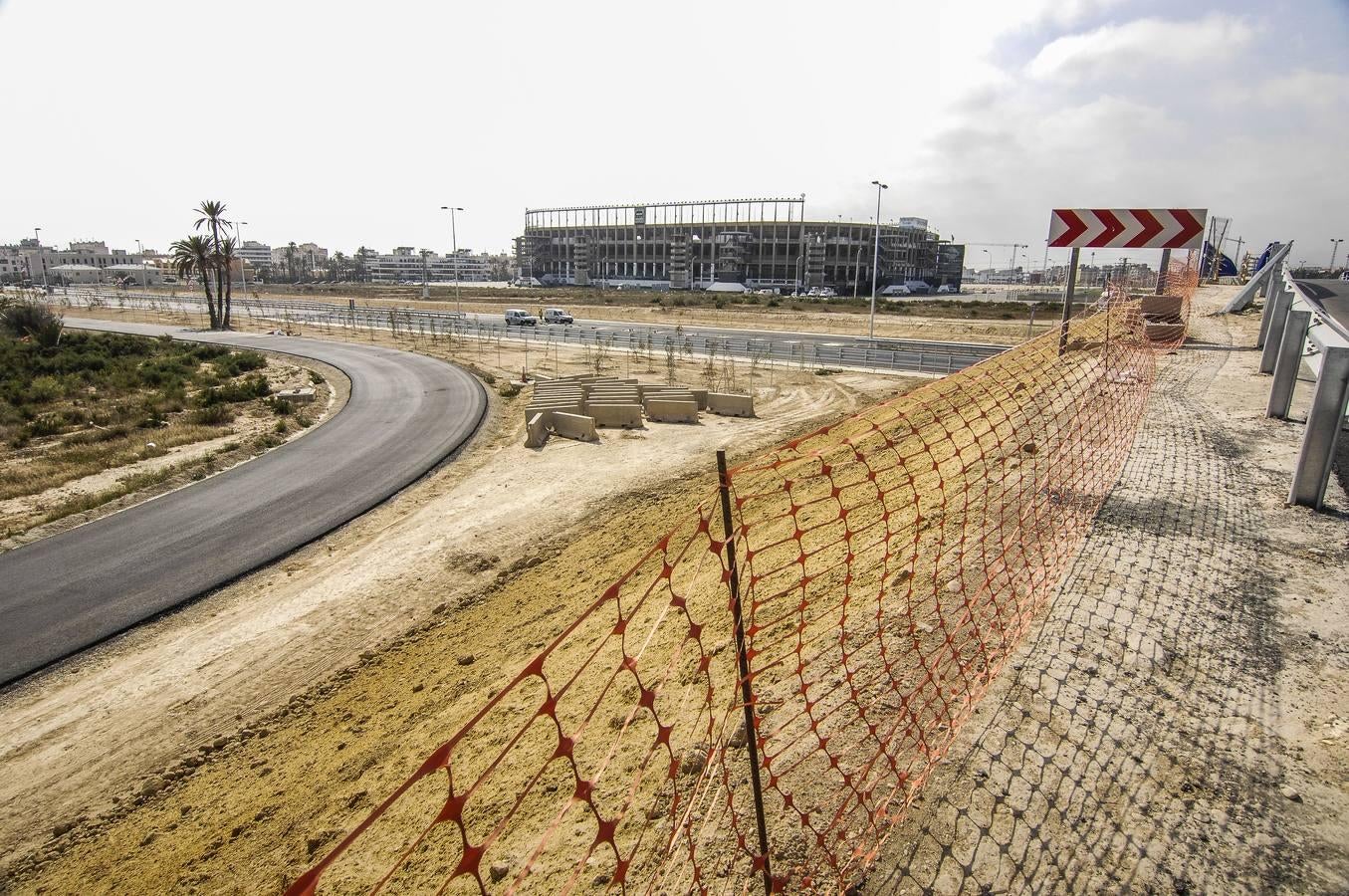 Obras en la carretera de la Ronda Sur de Elche