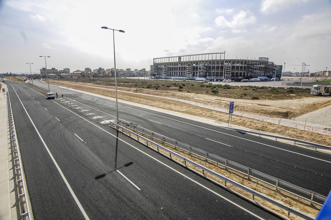 Obras en la carretera de la Ronda Sur de Elche