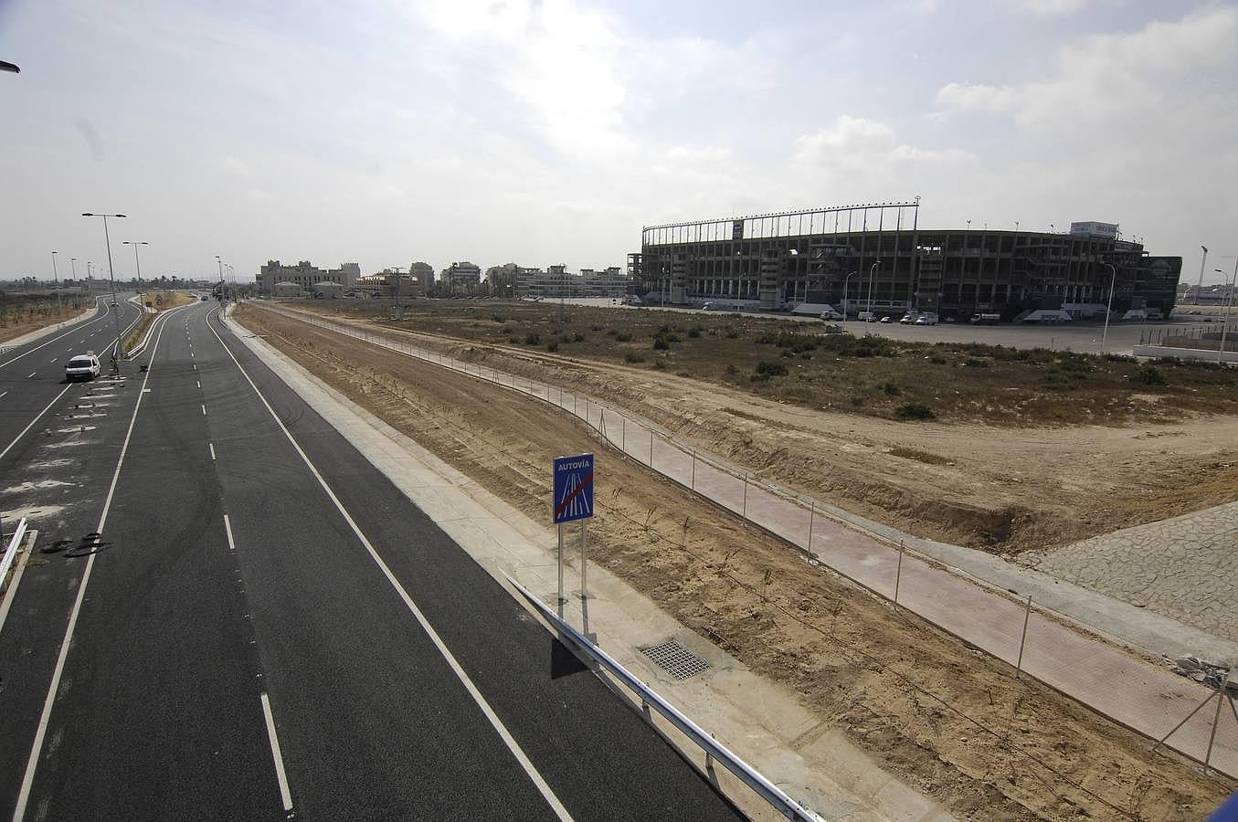 Obras en la carretera de la Ronda Sur de Elche