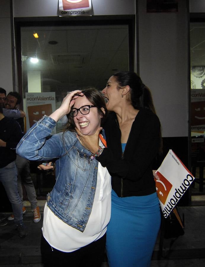 Noche electoral en la sede de Compromís en Elche