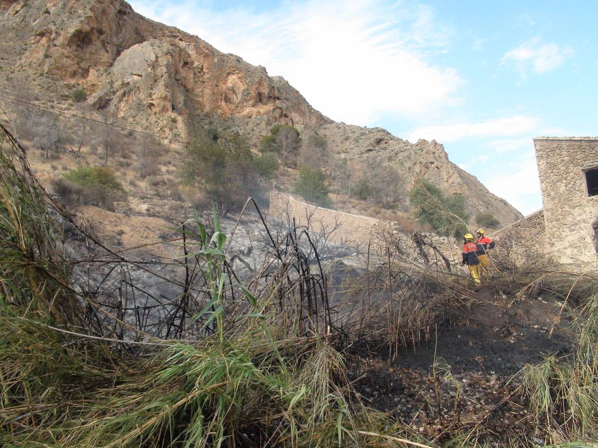 Un incendio calcina casi cuatro hectáreas de monte en Orihuela