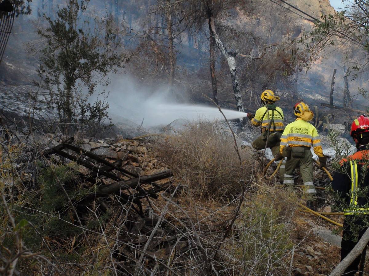 Un incendio calcina casi cuatro hectáreas de monte en Orihuela