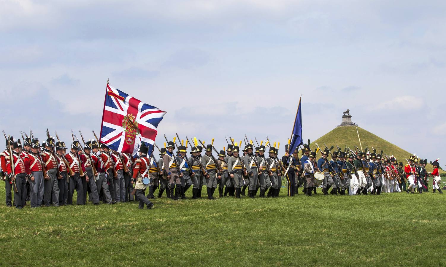 Recreación de la batalla de Waterloo