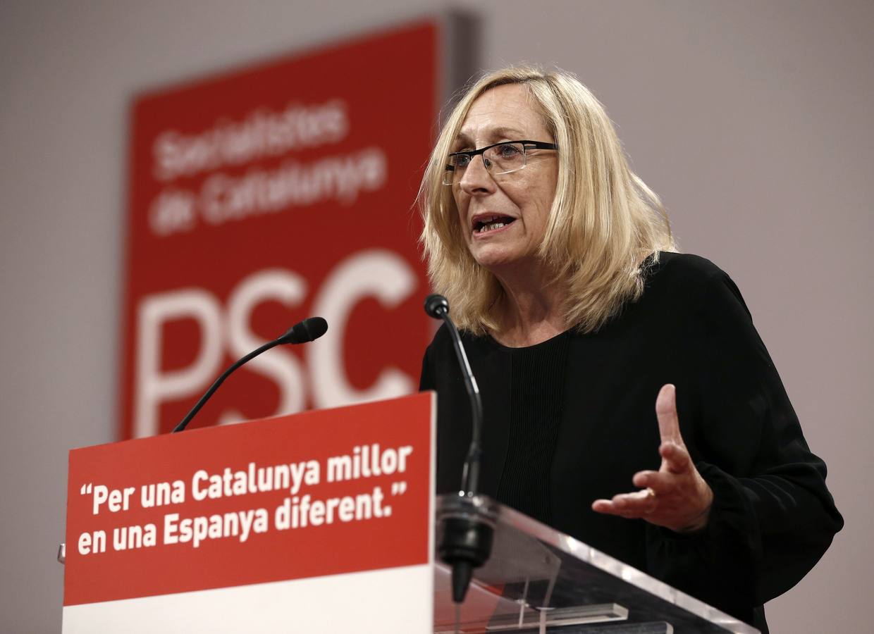 La portavoz del PSC, Assumpta Scarp, valora los resultados de las elecciones catalanas.