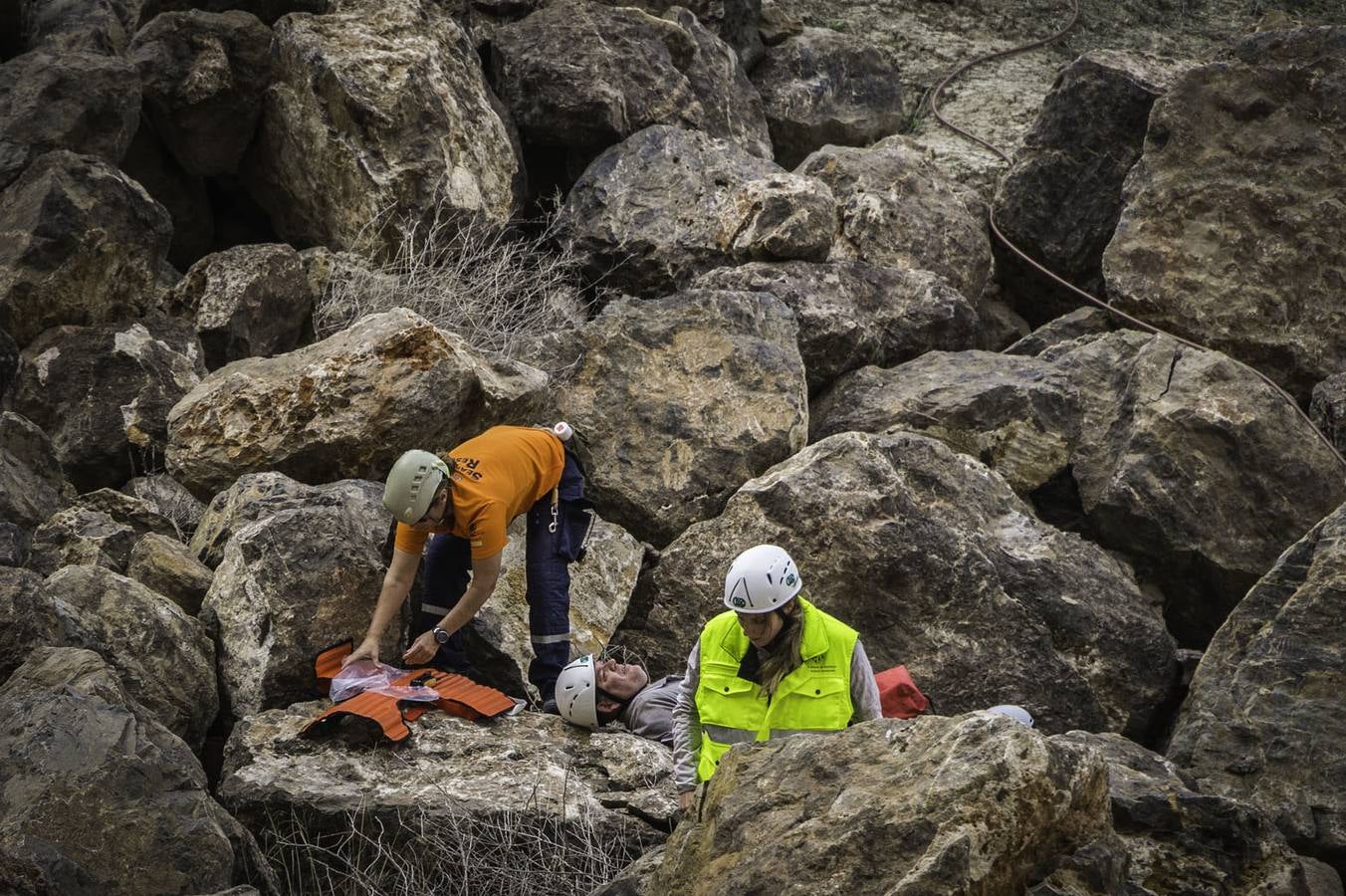 Simulacro en la cantera de Cox