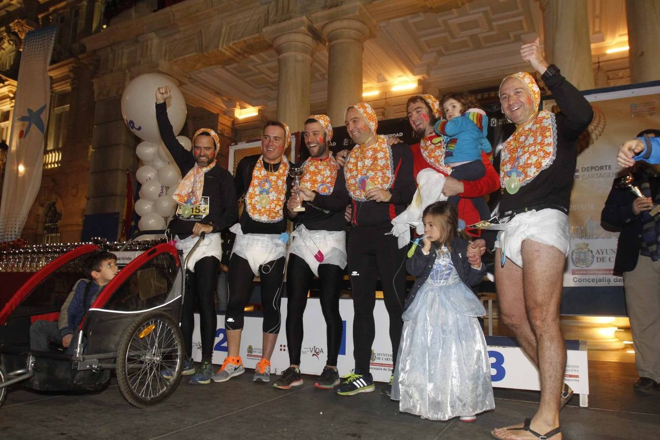 Podium de la San Silvestre de Cartagena 2015