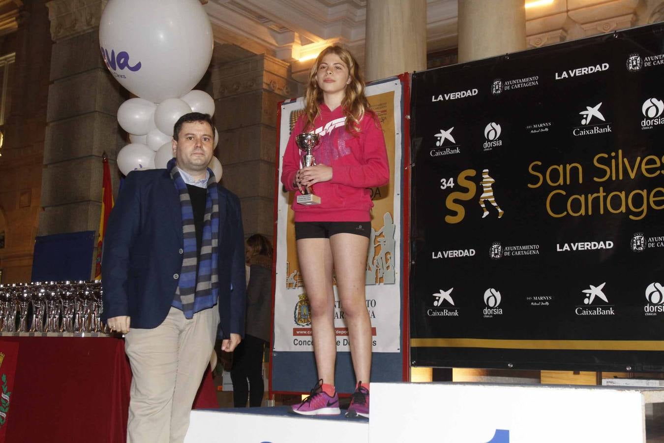 Podium de la San Silvestre de Cartagena 2015