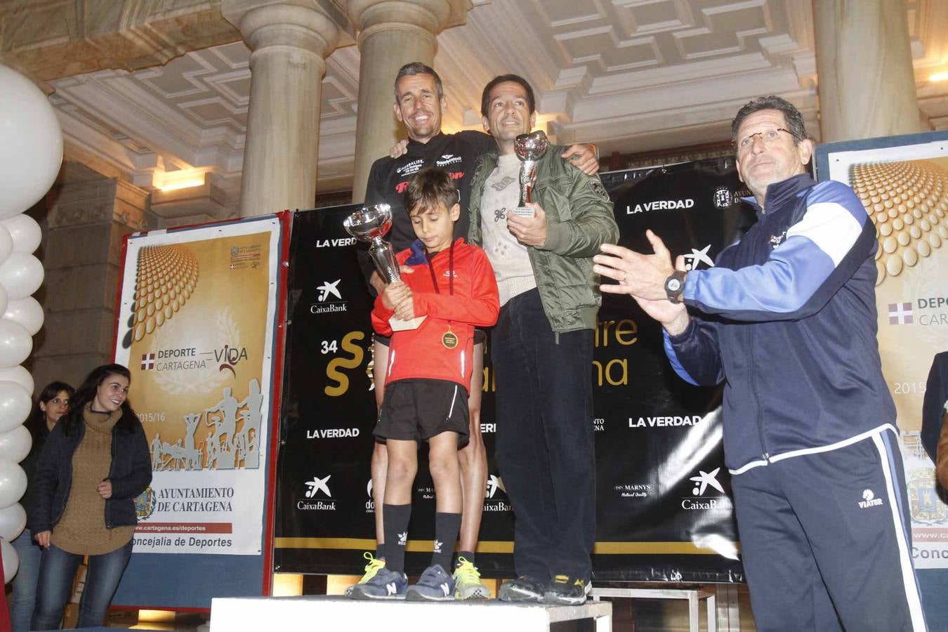 Podium de la San Silvestre de Cartagena 2015