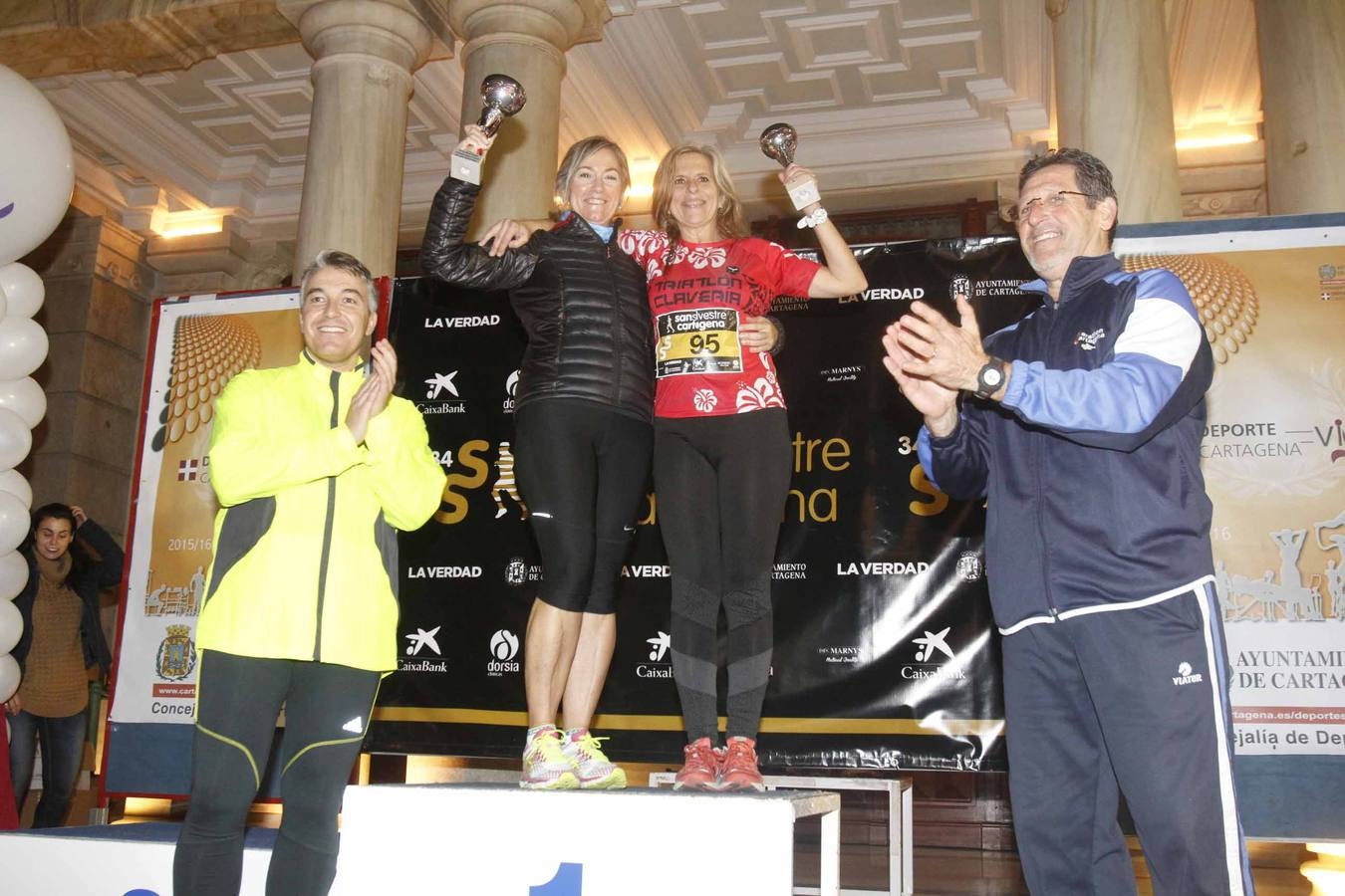 Podium de la San Silvestre de Cartagena 2015