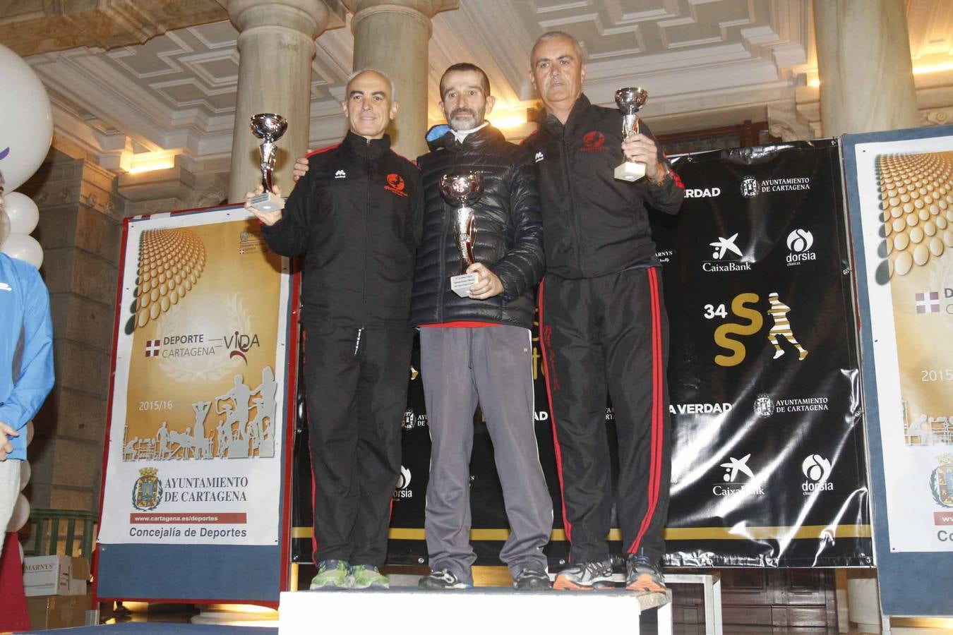 Podium de la San Silvestre de Cartagena 2015