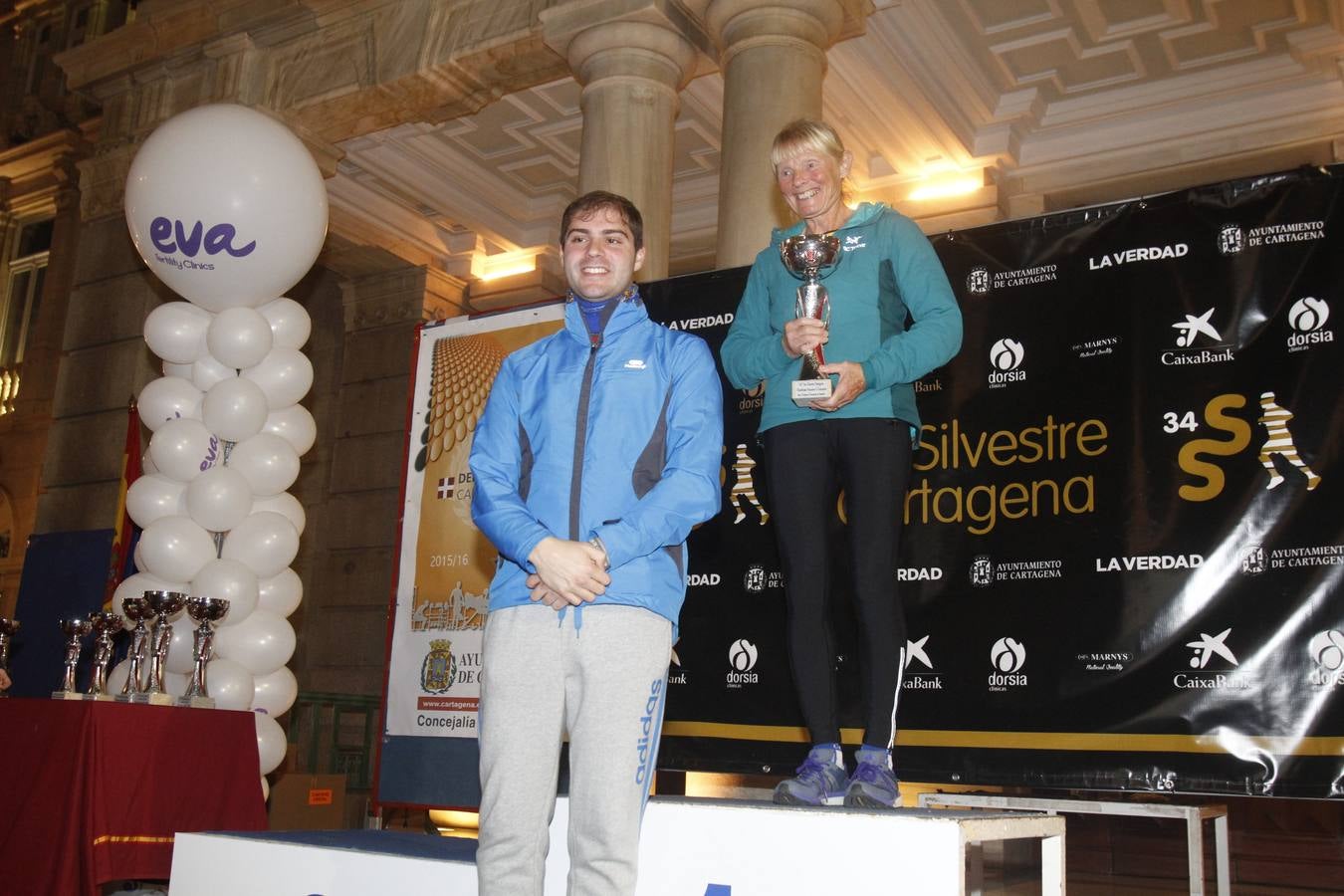 Podium de la San Silvestre de Cartagena 2015