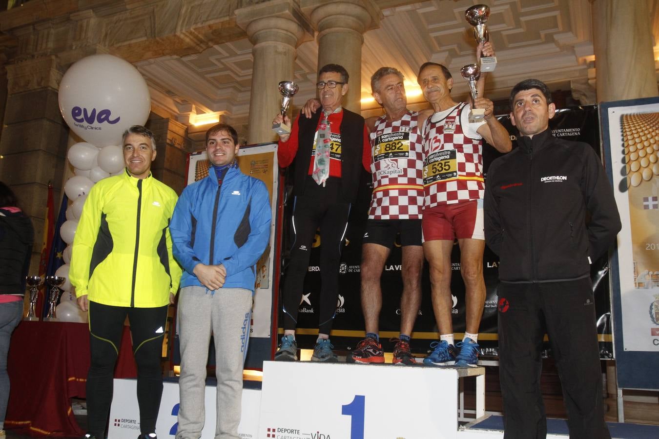 Podium de la San Silvestre de Cartagena 2015