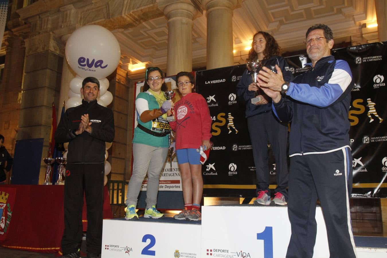 Podium de la San Silvestre de Cartagena 2015