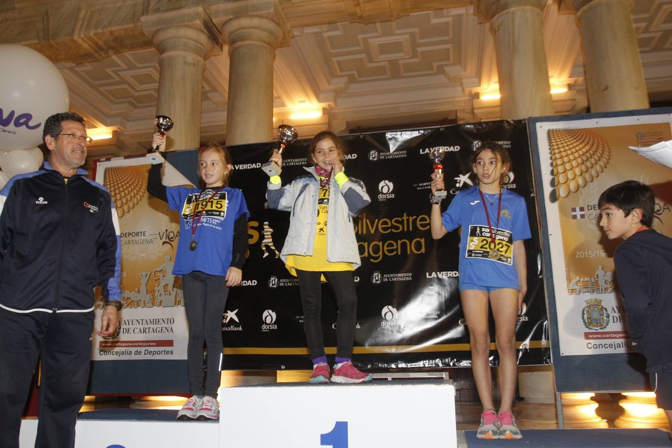 Podium de la San Silvestre de Cartagena 2015