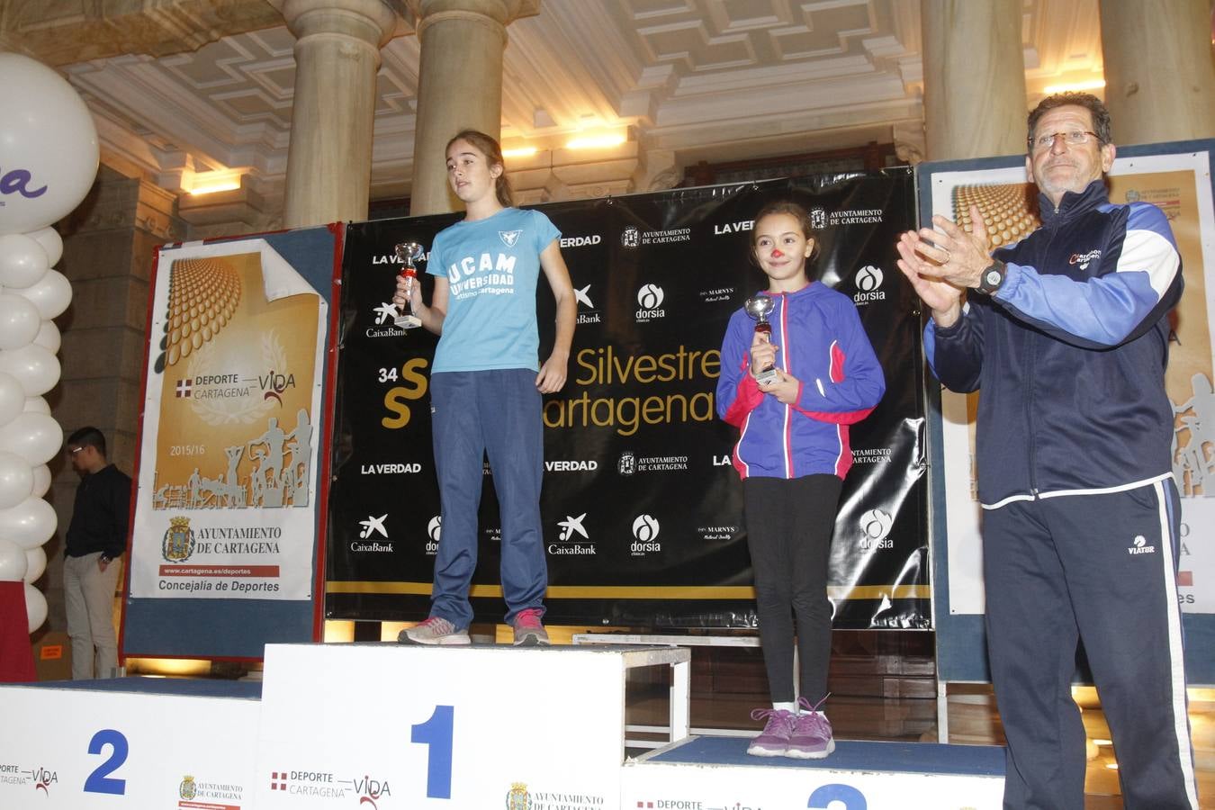 Podium de la San Silvestre de Cartagena 2015