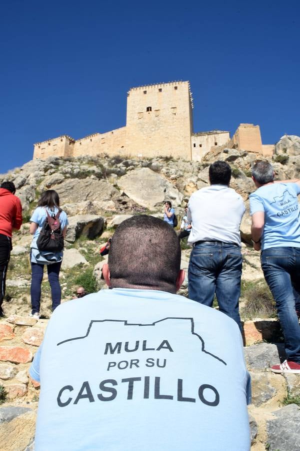Cientos de personas abrazan el Castillo de Mula