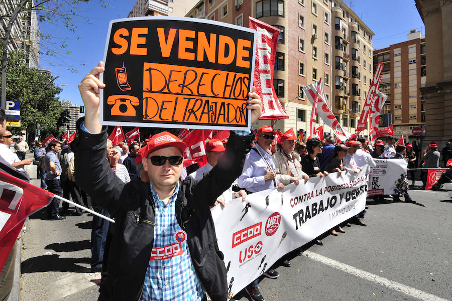Manifestación del Primero de Mayo en Murcia