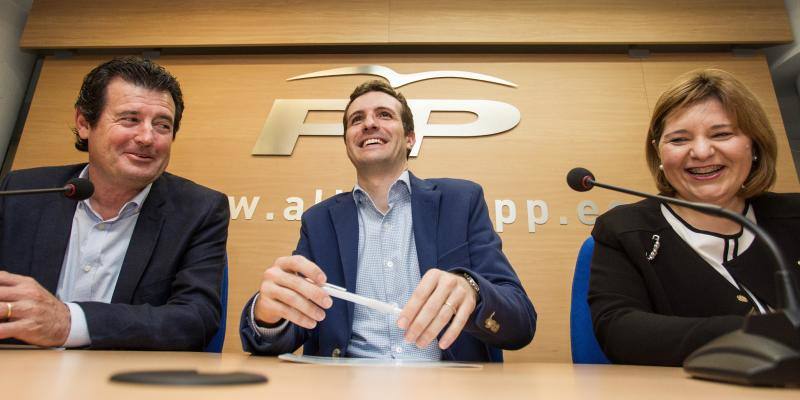 Pablo Casado asiste a la reunión del Comité de Campaña del PP de la provincia