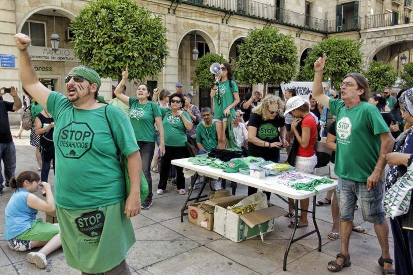 Protesta de la PAH frente al Ayuntamiento