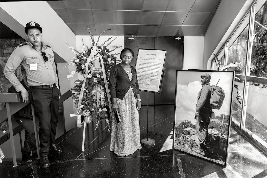 Uno de los tres recintos en los que se rindió homenaje al Comandante.