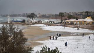 Nieve en el litoral de la Vega Baja