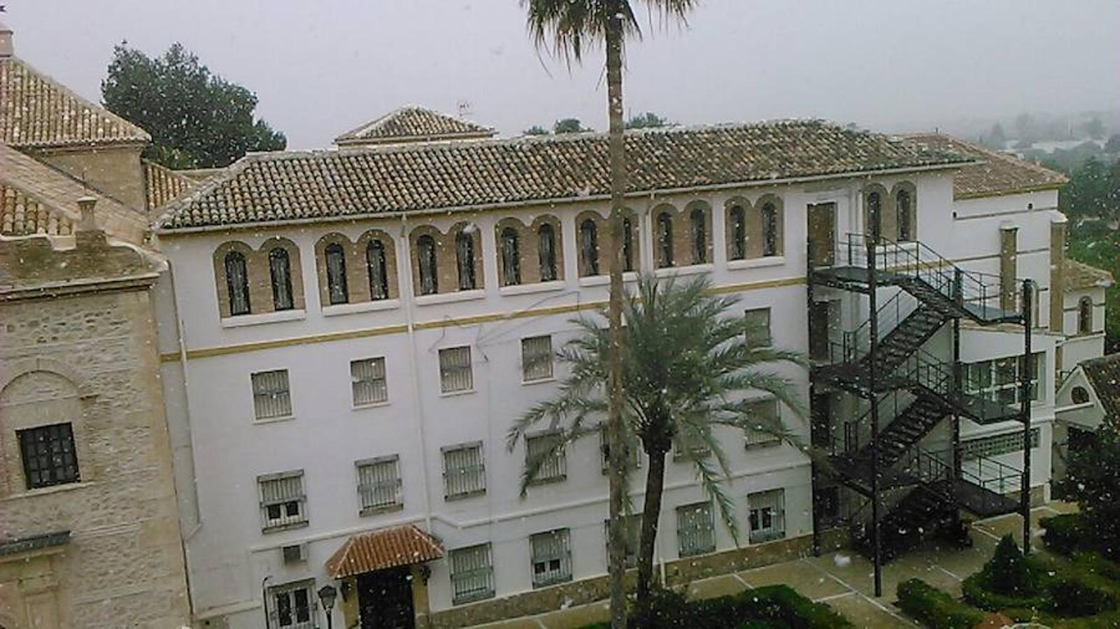 Copos cayendo en Lorca.