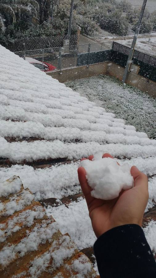 Nieve en el tejado de una casa de Guadalupe.