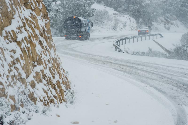 La ola de frío circula por el Puerto de la Cadena