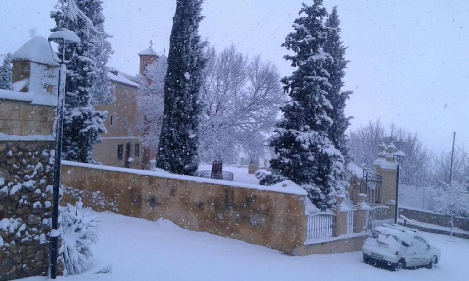 Así ha caído la nieve en la Sierra de Santa Ana.
