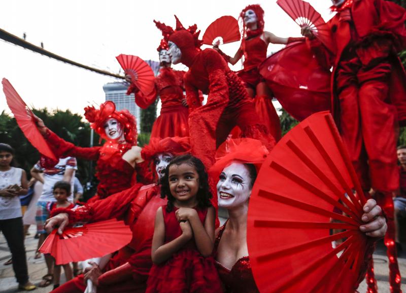 Corazones rojos en Singapur
