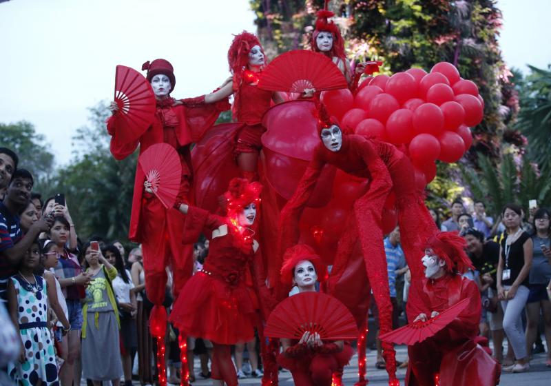 Corazones rojos en Singapur