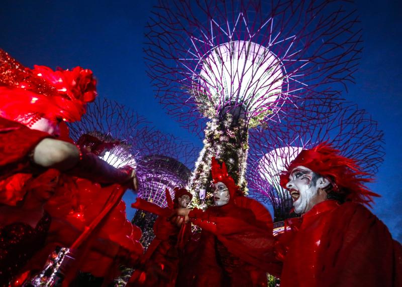 Corazones rojos en Singapur