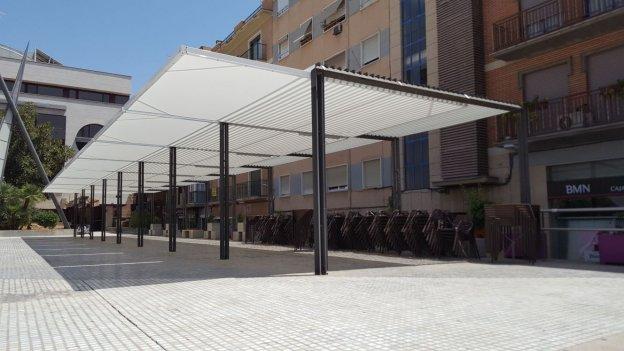 Pérgola para las terrazas de la Plaza de Europa