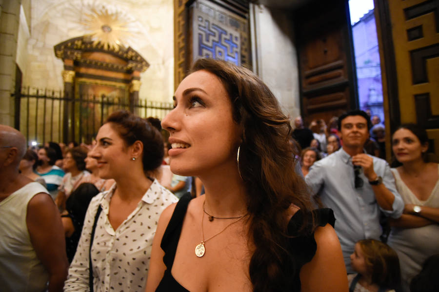 La imagen luce el pectoral de la Cruz de Caravaca en alusión al Año Jubilar