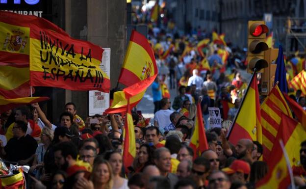 Manifestantes en Barcelona.