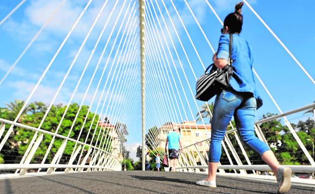 Desperfectos en la moqueta del puente de Vistabella. 